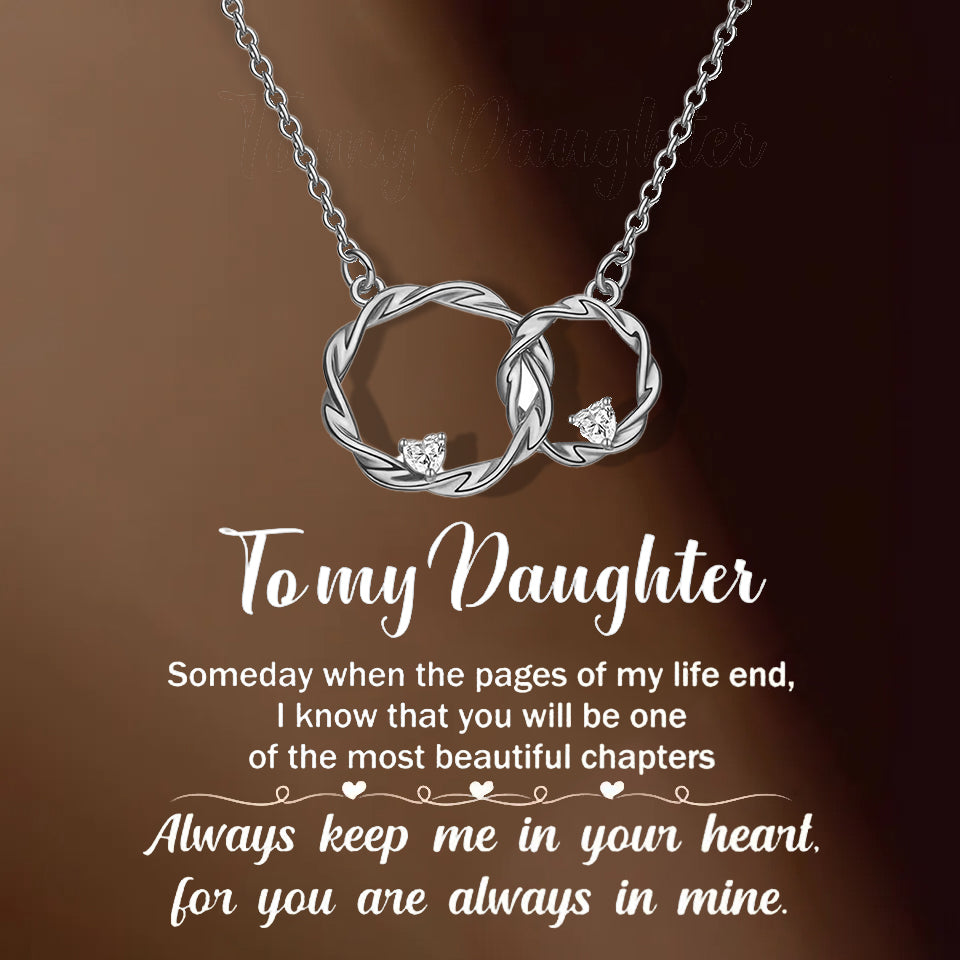 FOR MY DAUGHTER - I ALWAYS WITH YOU DOUBLE CIRCLE NECKLACE