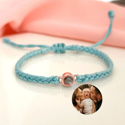 Sterling Silver Personalized Rope Picture Projection Bracelet Sincere Gift