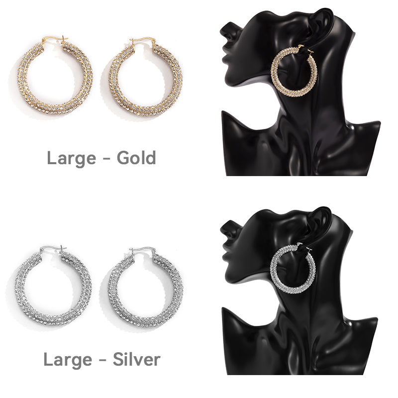 Sparkling Hoop Fashion Earrings