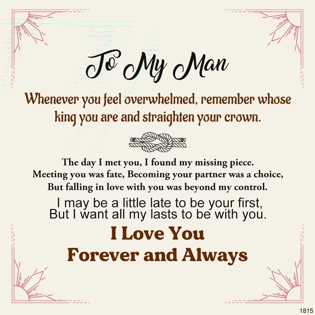 For Love - To My Man Infinity Leather Bracelet