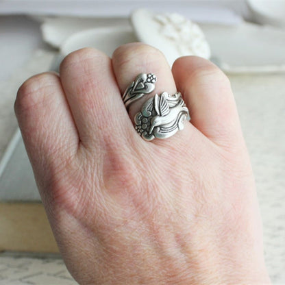 Hummingbird Spoon Memorial Ring