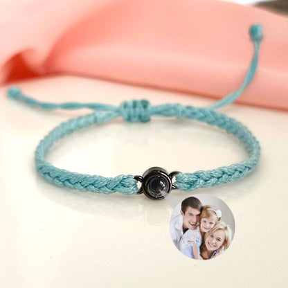 Sterling Silver Personalized Rope Picture Projection Bracelet Sincere Gift