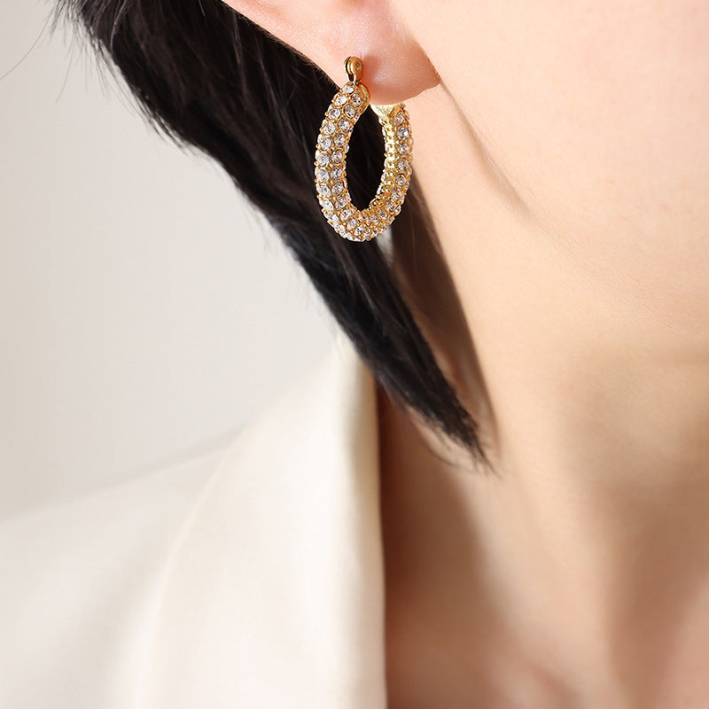 Sparkling Hoop Fashion Earrings