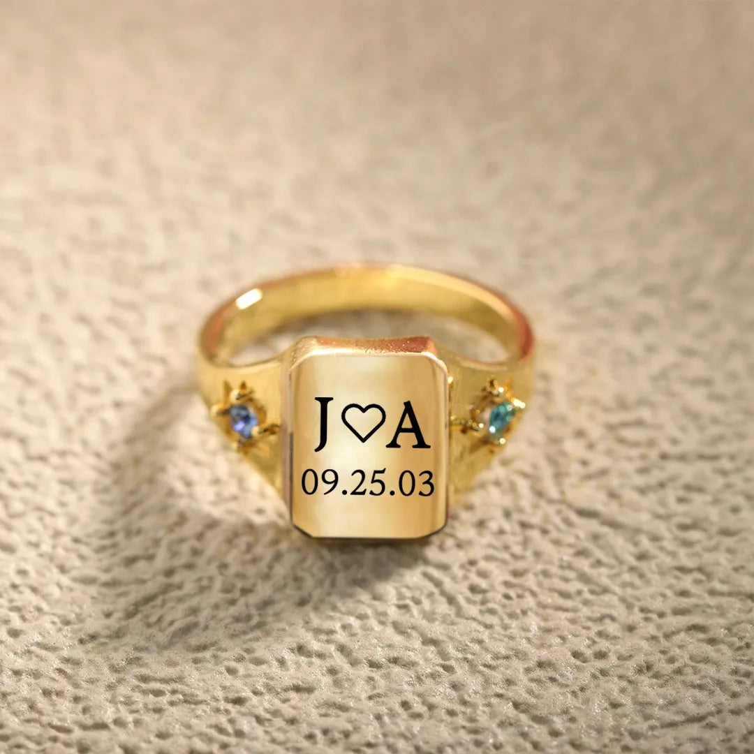 BELOVE CUSTOM INITIAL & SPECIAL DATE RING