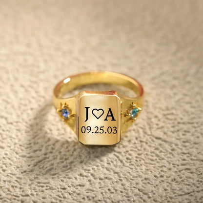 BELOVE CUSTOM INITIAL & SPECIAL DATE RING