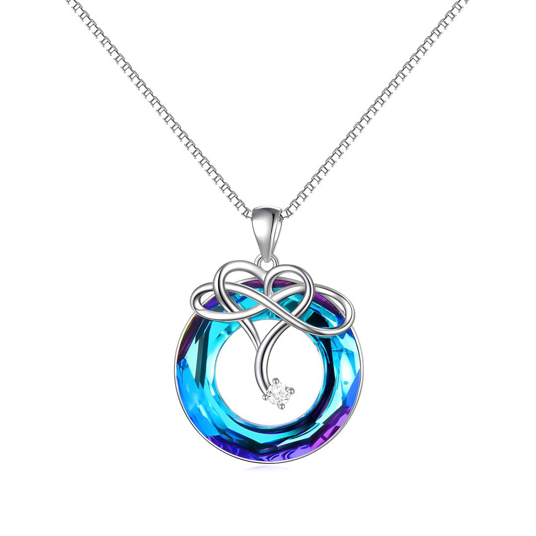 For Love - S925 I Love You until Infinity Runs Out Crystal Infinity Necklace