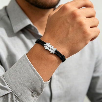 To My Man- Couple Puzzle Custom Name Bracelet