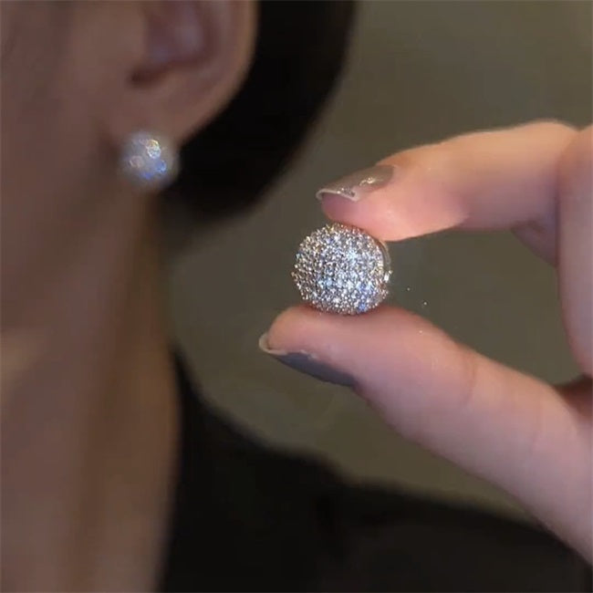 Double-Sided Sparkling Crystal Ball Earrings