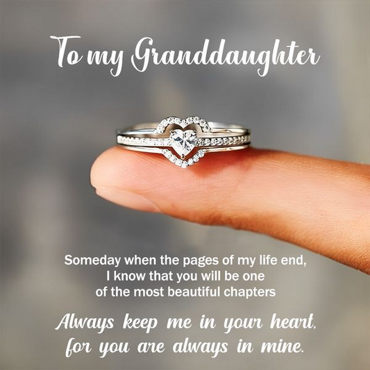💝For Granddaughter - You Are Always In Mine Layered Heart S925 Ring