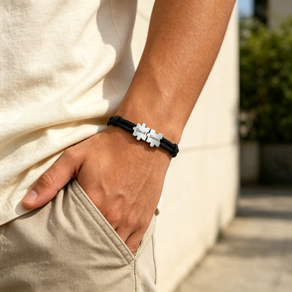 To My Man- Couple Puzzle Custom Name Bracelet