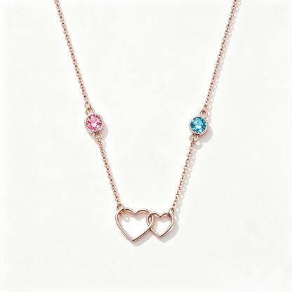 For My Daughter- Always With You Custom Double Birthstones Necklace