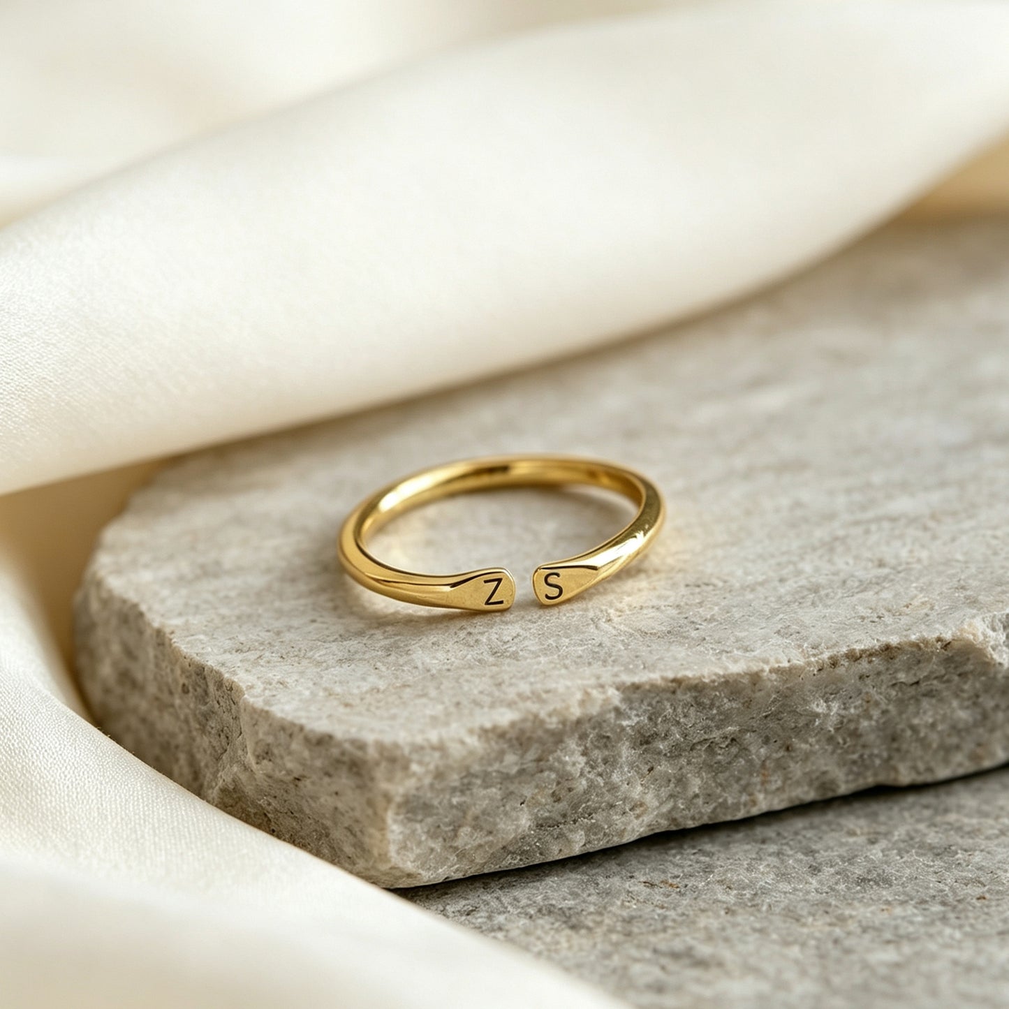 For Love- Custom Two Initial Ring