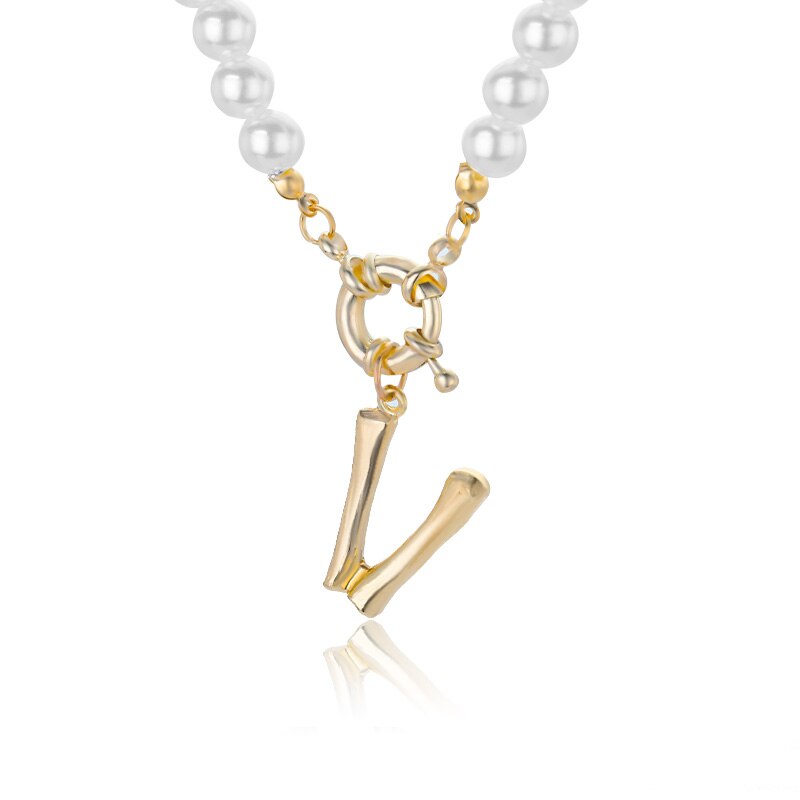 Personal Pearl Necklace Choker Alphabet A-Z