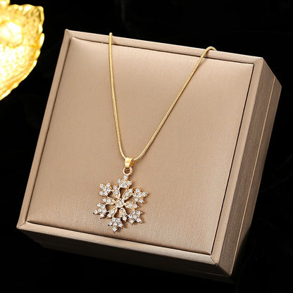 🔥Summer Hot Sale🌊	Diamonds Snowflake Earrings Necklace Set