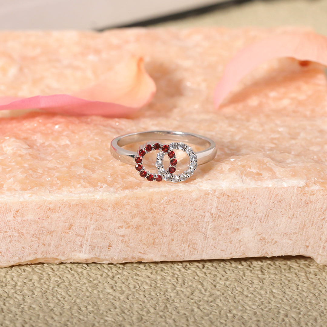 For Love - Custom Birthstones Interlocking Ring