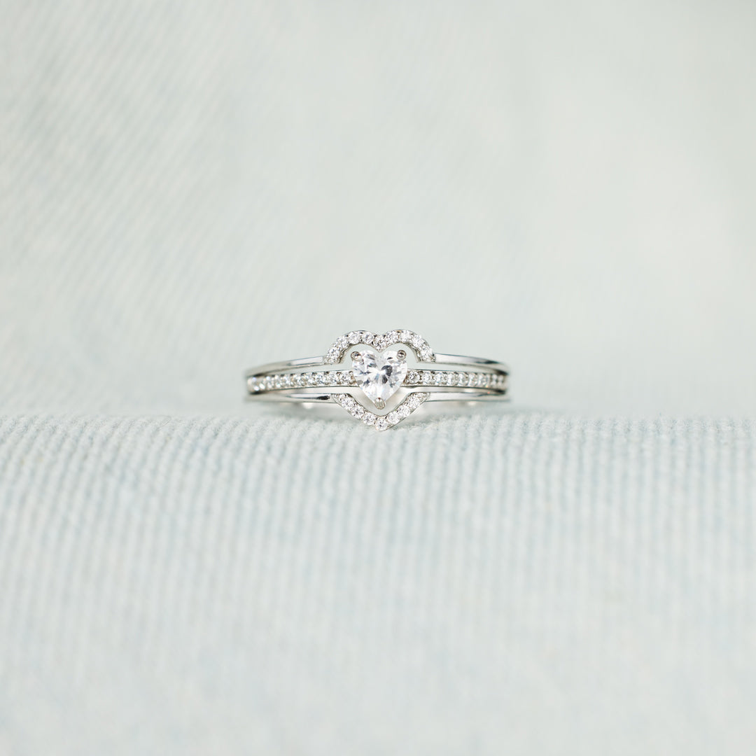 💝For Granddaughter - You Are Always In Mine Layered Heart S925 Ring