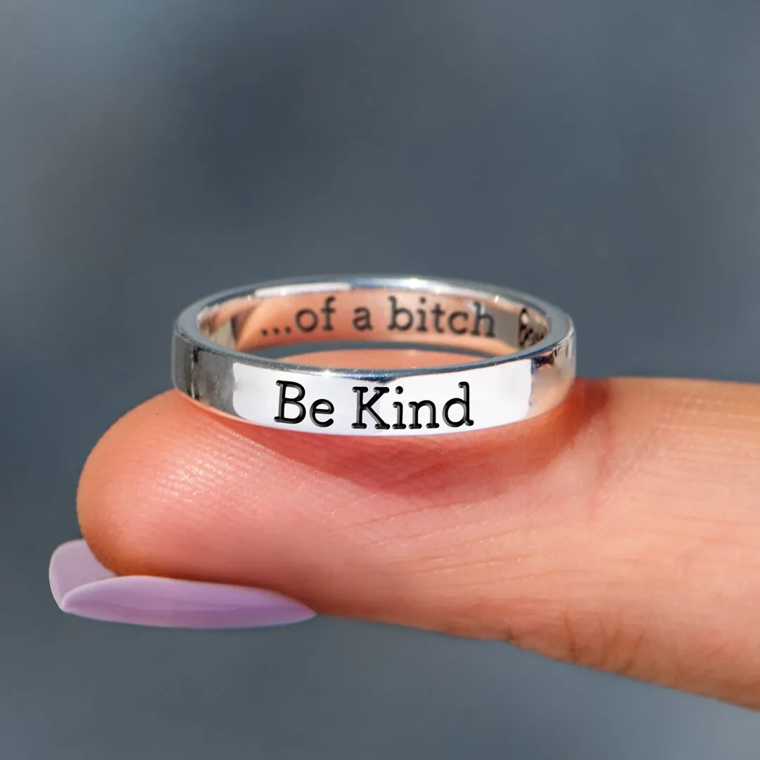 🔥Summer Hot Sale🌊BE KIND...OF A BI♥CH MANTRA RING