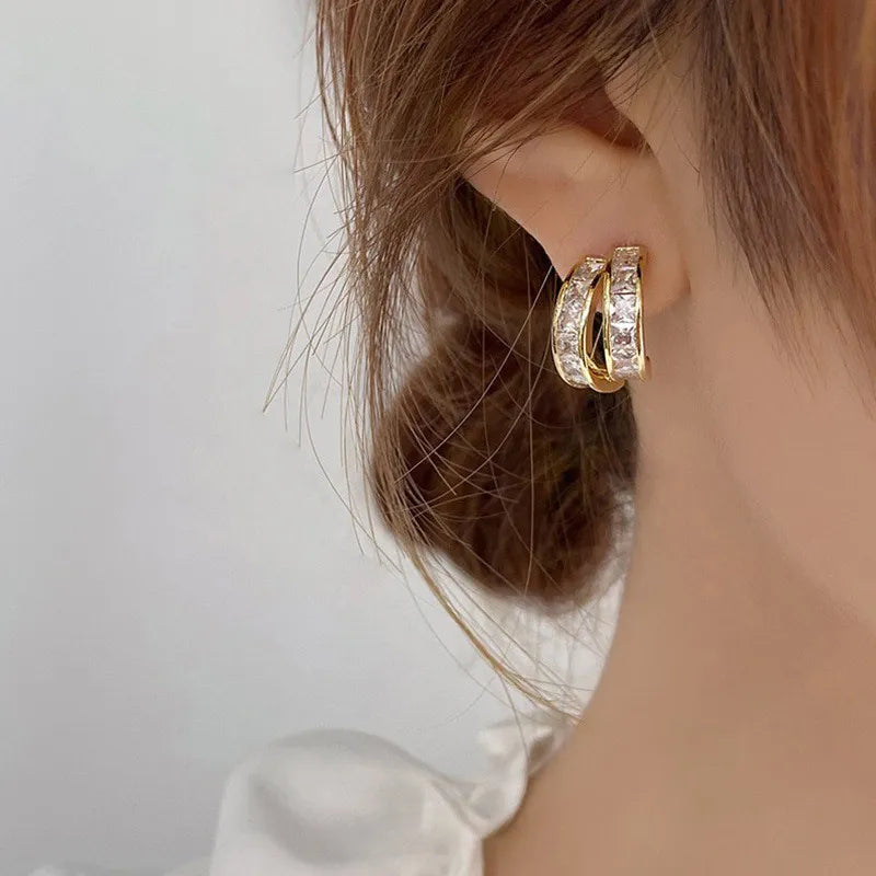 🔥Summer Hot Sale🌊Simple C-shaped Diamond Earrings