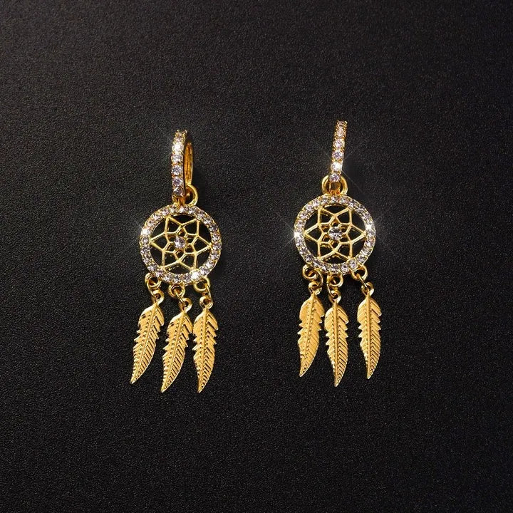 🌸Golden Slumber Dreamcatcher Earrings