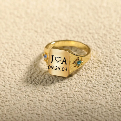 BELOVE CUSTOM INITIAL & SPECIAL DATE RING