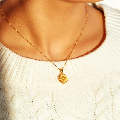 I Would Change The World For You Sunflower Necklace S925