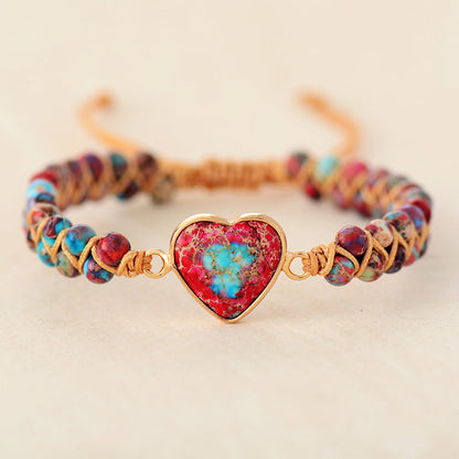 💝Jasper Heart Bracelet（To My Granddaughter Love You Forever ）