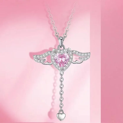 🌸2024 Spring Hot Sale✨PINK ANGEL WINGS NECKLACE