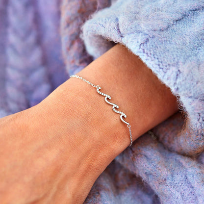 Healing Is Not Linear Minimalist Wave Bracelet