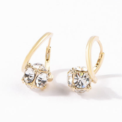 🌸French Style Minimalist Rotatable Zircon Earrings