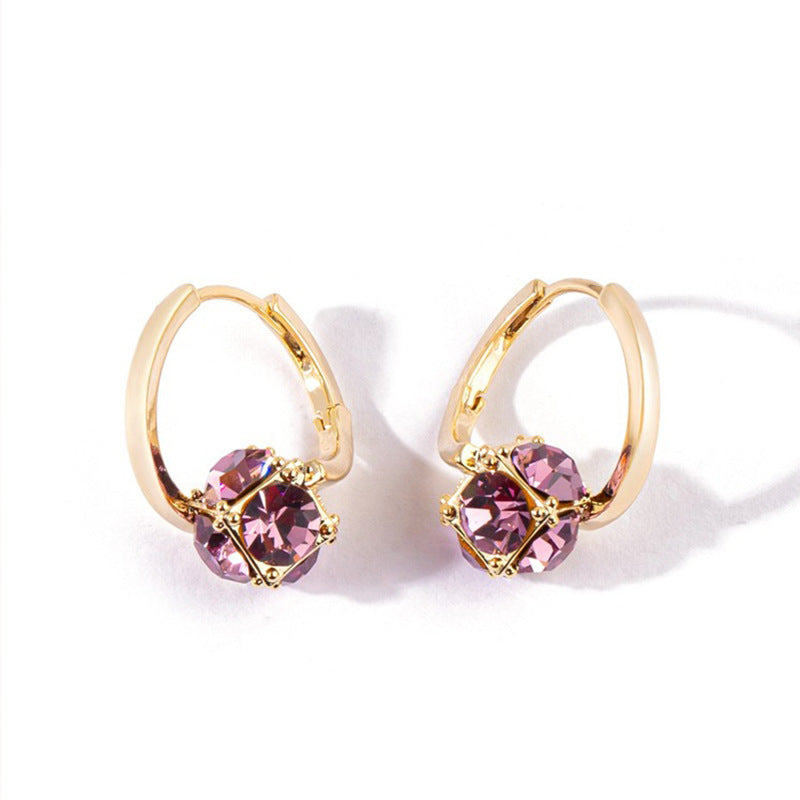 🌸French Style Minimalist Rotatable Zircon Earrings
