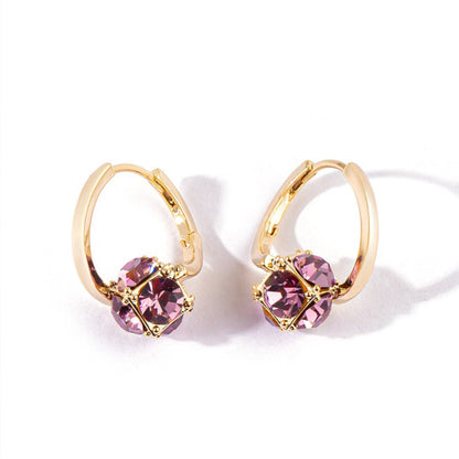 🌸French Style Minimalist Rotatable Zircon Earrings