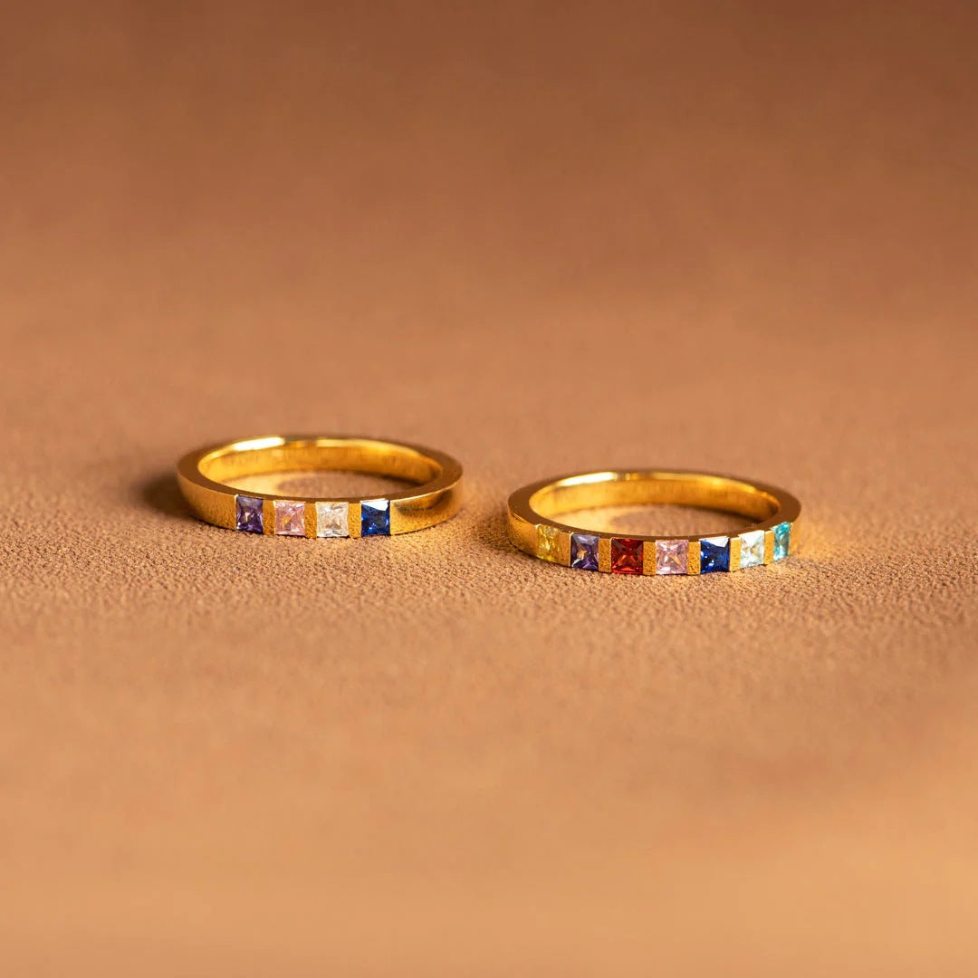 CUSTOM BIRTHSTONE FAMILY ELEGANT RING