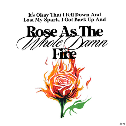 BURNED AND SURVIVED ENGRAVED BLACK ROSE RING