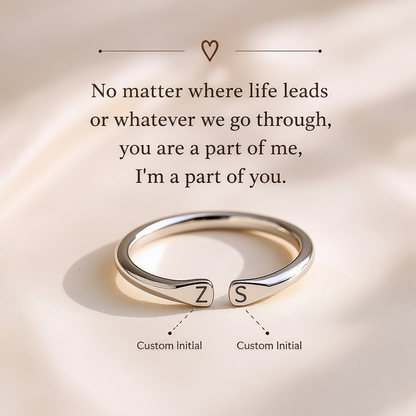 For Love- Custom Two Initial Ring