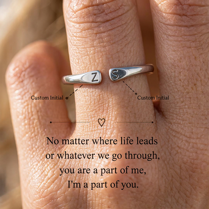 For Love- Custom Two Initial Ring