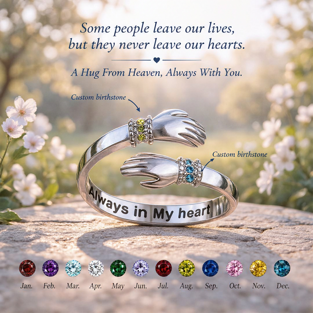 Hug From Heaven – Personalized Memorial Birthstone Ring