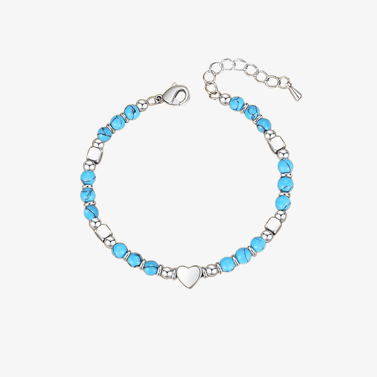 To My Granddaughter-Turquoise Heart Bracelet