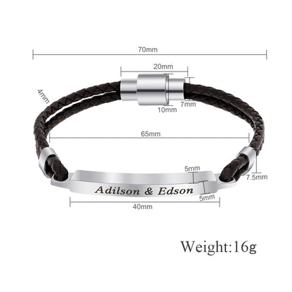 For Love - To My Man Custom Leather Bracelet