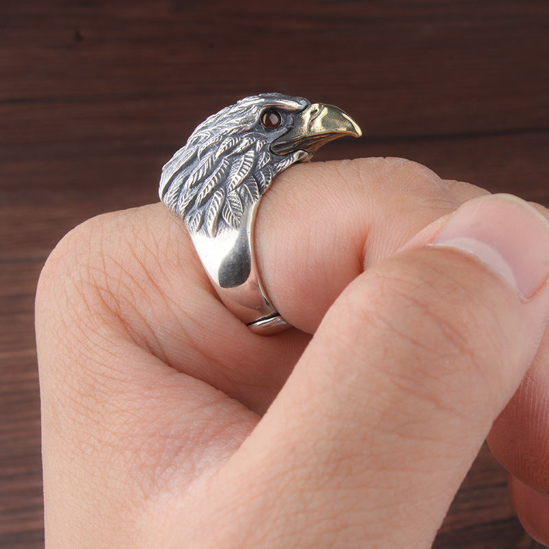 Vintage Style Eagle Head Punk Ring