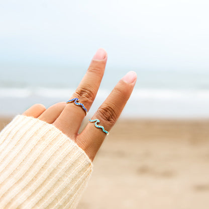 Life Is Like The Ocean Pavé Wave Ring