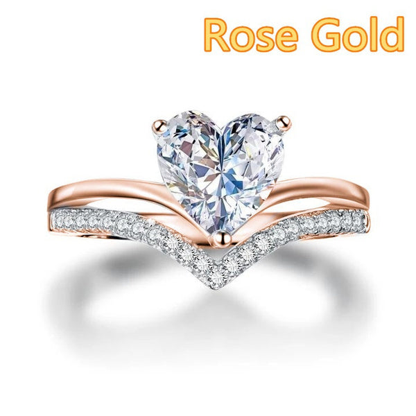 Heart Shaped Moissanite "AMOR" Ring