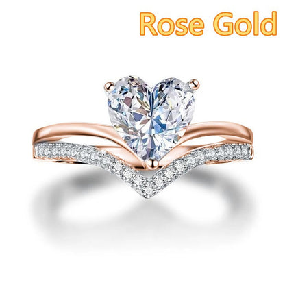 Heart Shaped Moissanite "AMOR" Ring
