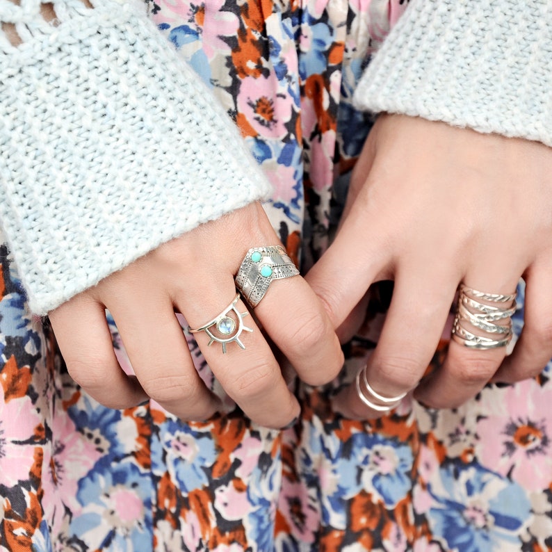 Two Stone Turquoise Ring