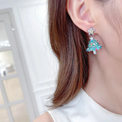 Hot Sale🎁Colorful Shiny Christmas Tree Earrings