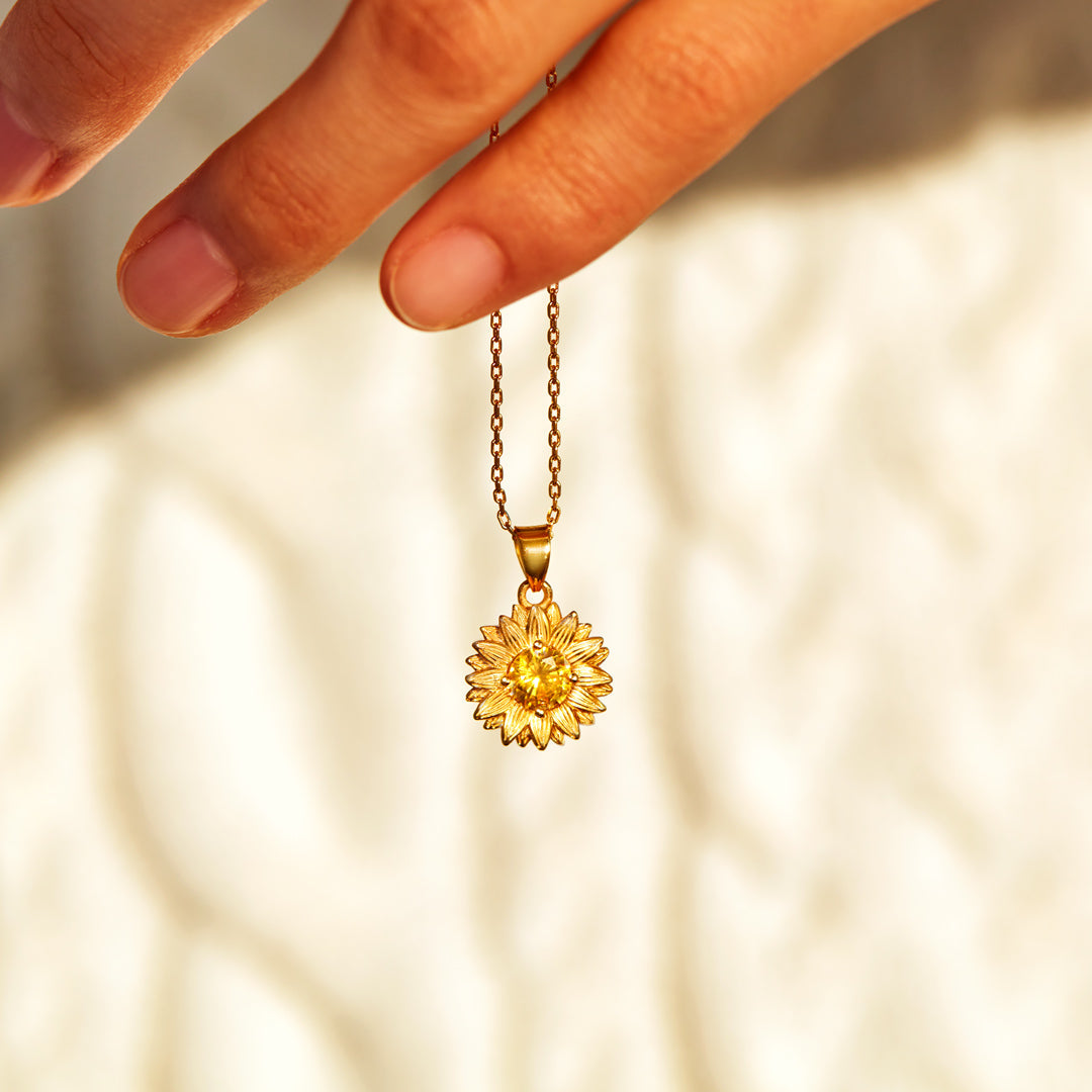 I Would Change The World For You Sunflower Necklace S925