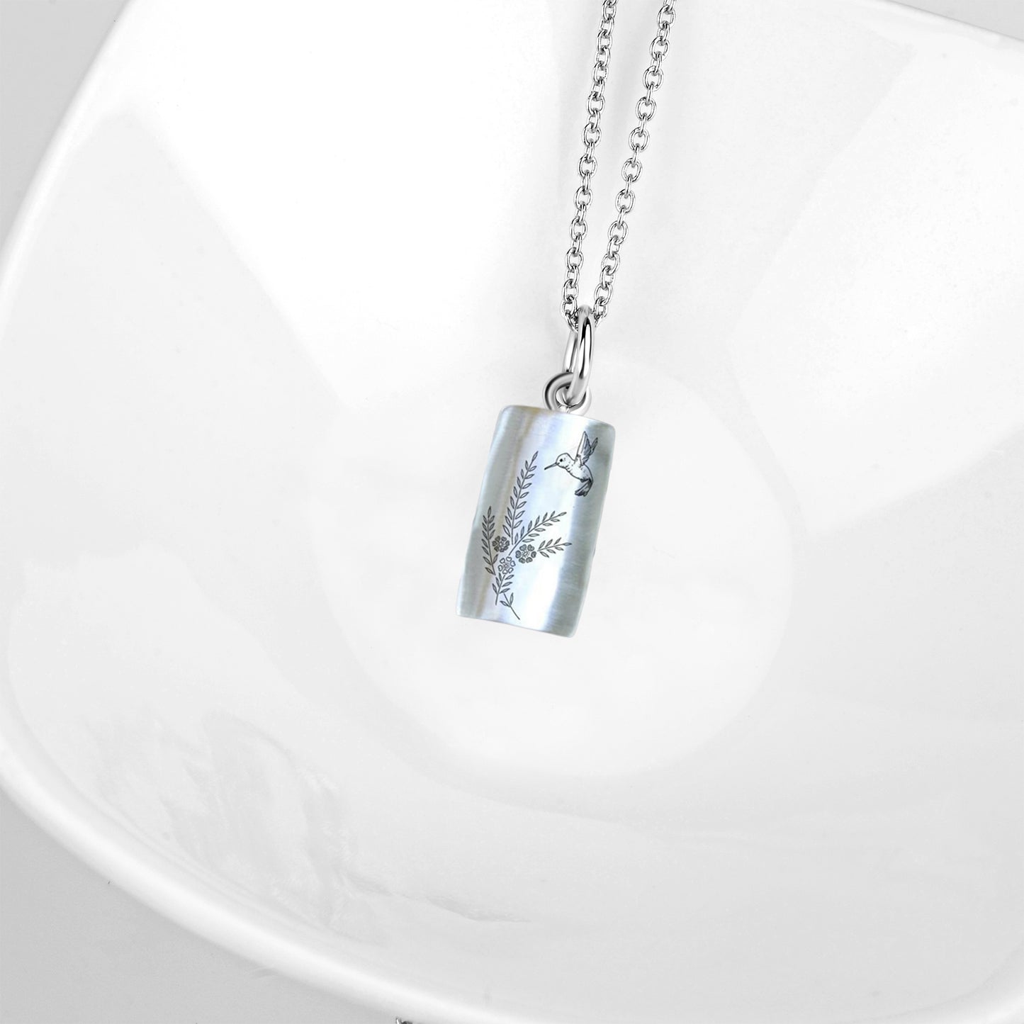 925 Sterling Silver Hummingbird Necklace - Gift For Animal Lover