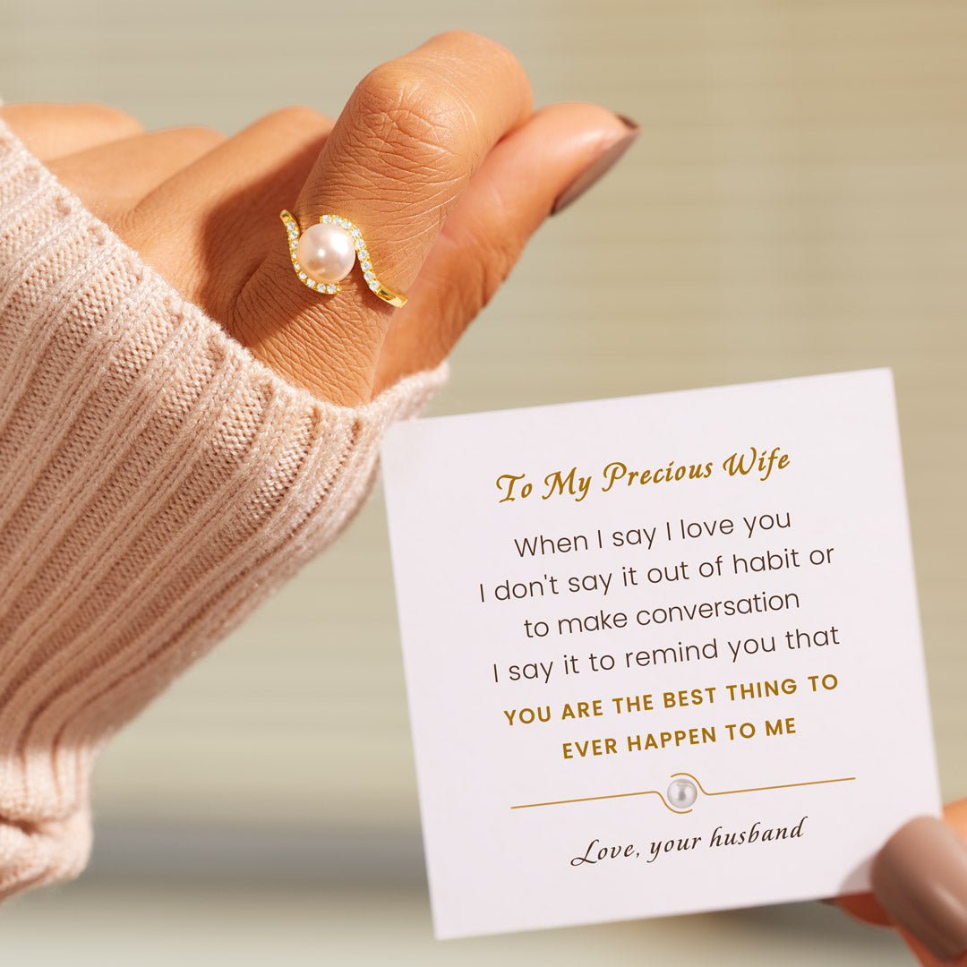 You're The Best Thing To Ever Happen To Me Pearl Wrapped Ring