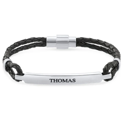 "To My Grandson" Family Bonds - Linked Forever Leather Bracelet