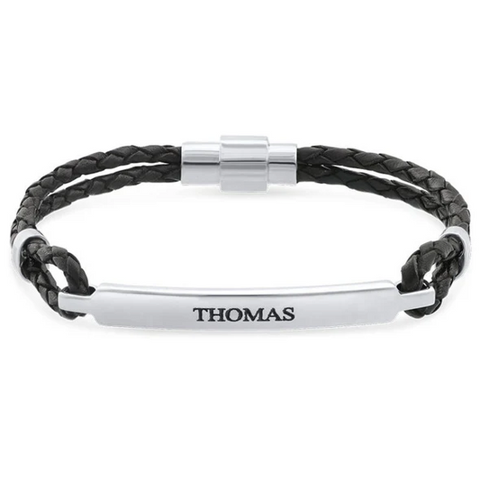 "To My Grandson" Family Bonds - Linked Forever Leather Bracelet