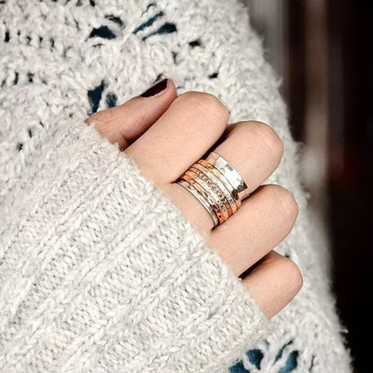 Bohemian Meditation Wide Band Spinner Ring